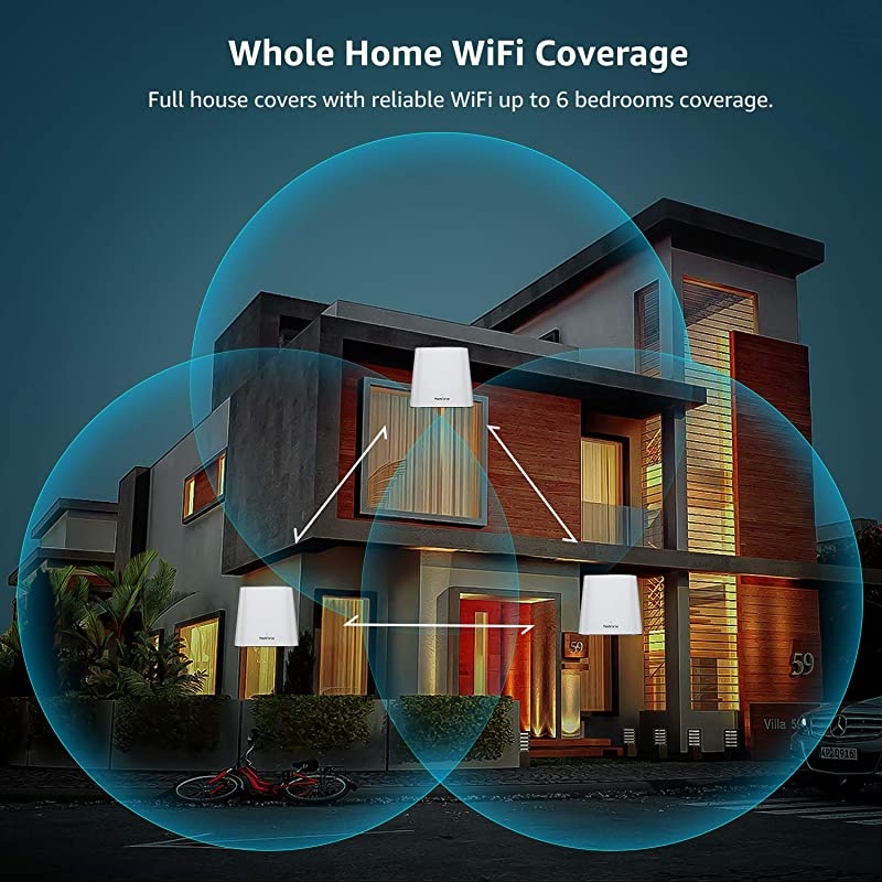M1 Whole Home Mesh WiFi System 2 Pack 2020 Upgraded WiFi Performance Dual Band Wireless Mesh Router Max WiFi Coverage 6+ Bedrooms 2 Pack