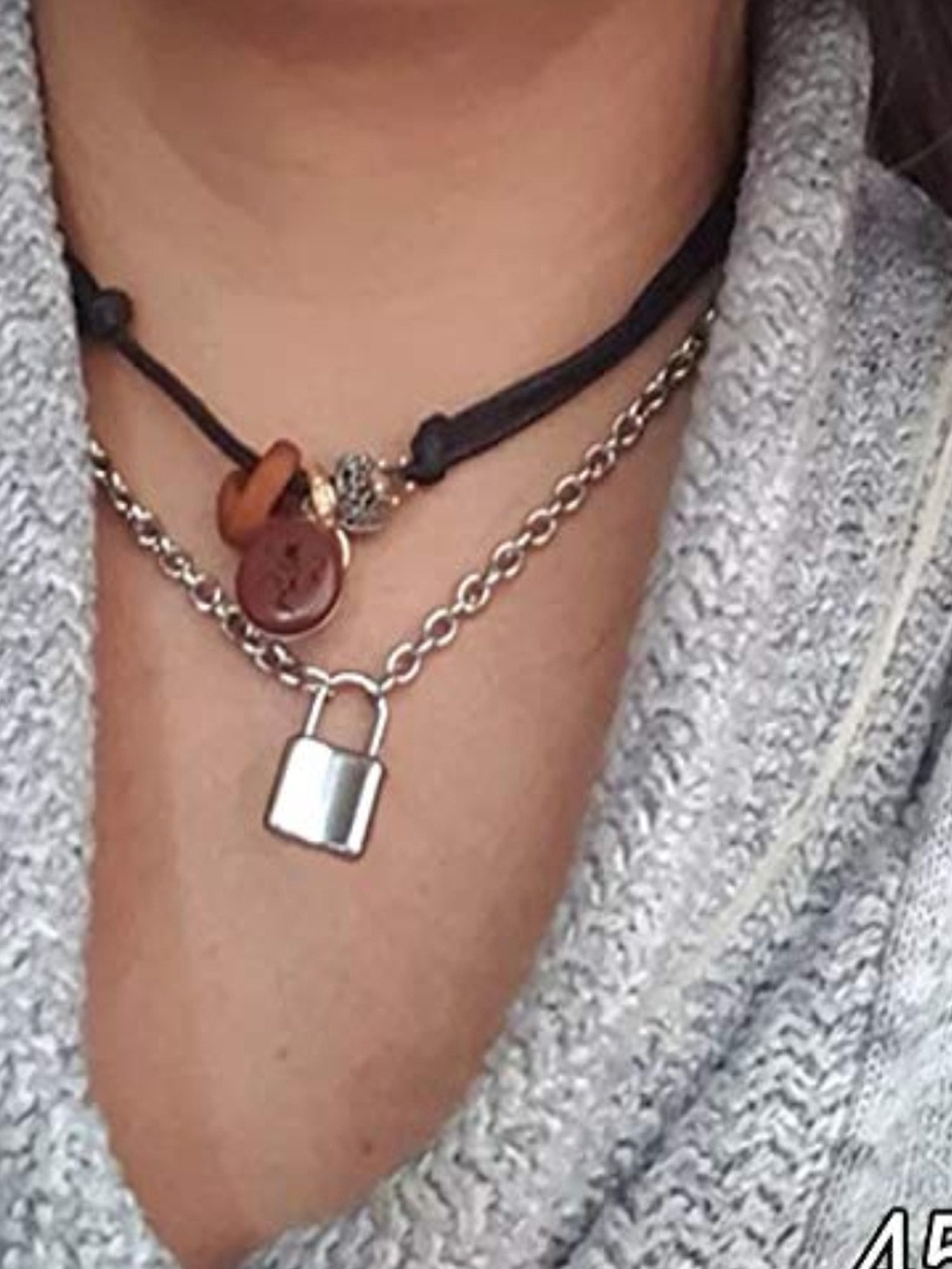 YouBella Stylish Trendy Multi Layer Jewellery Silver Plated Multi Strand Necklace for Women