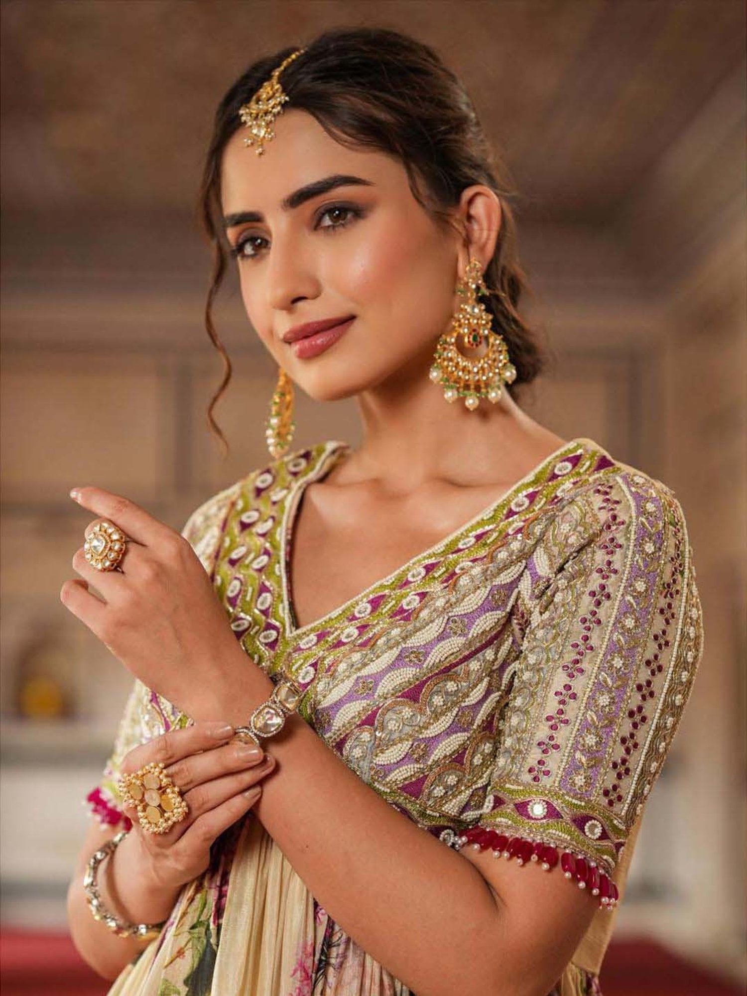 Saffron Threads Red Ethnic Dresses