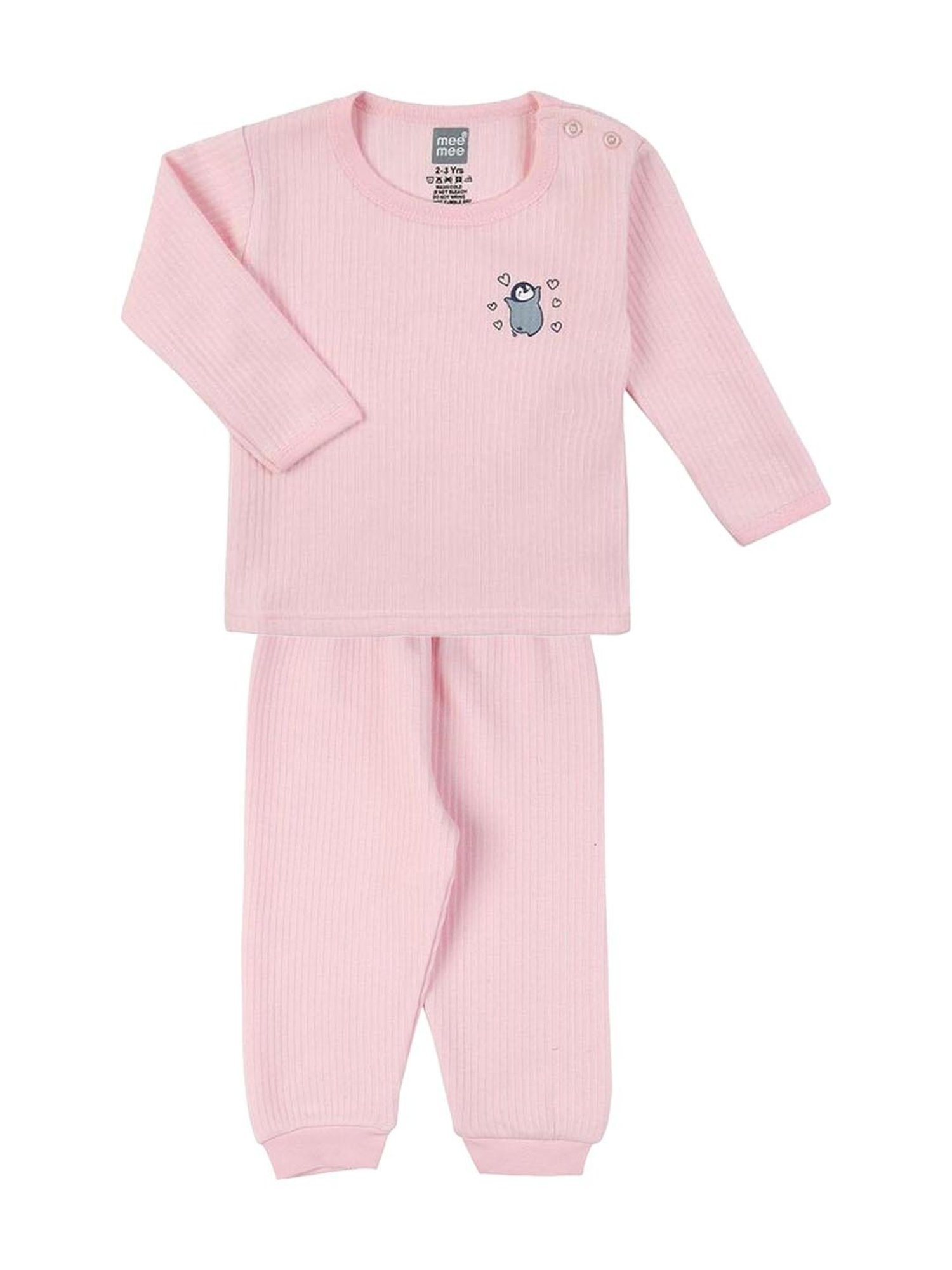 Mee Mee Kids Pink Printed Full Sleeves Thermal Set