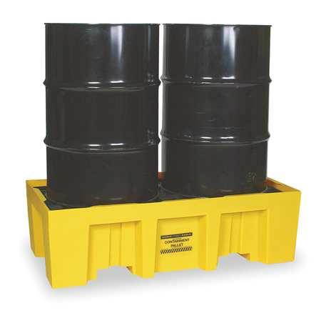 Eagle Mfg - 1620 - Eagle Yellow High Density Polyethylene 4000 lb 66 gal Spill Pallet - Supports 2 Drums - 26 1/4 in