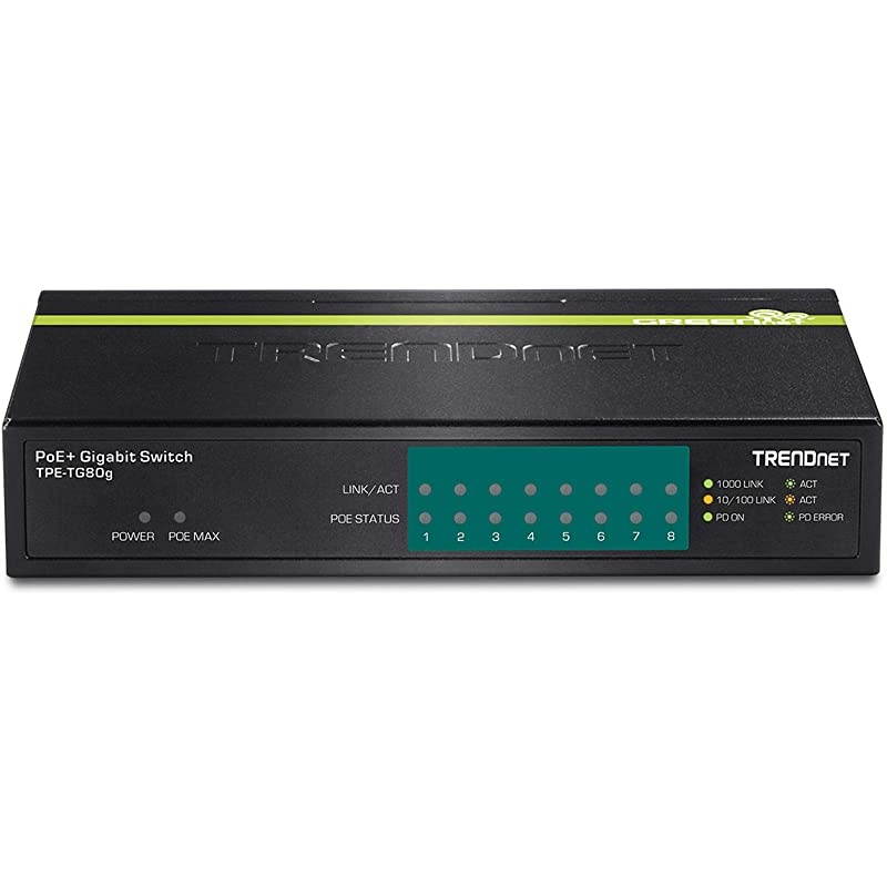 8-Port Gigabit PoE+ Switch, 8 x Gigabit PoE+ Ports, 123W PoE Power Budget, 16 Gbps Switching Capacity, Desktop Switch, Ethernet Network Switch, Metal, Lifetime Protection, Black, TPE-TG80G