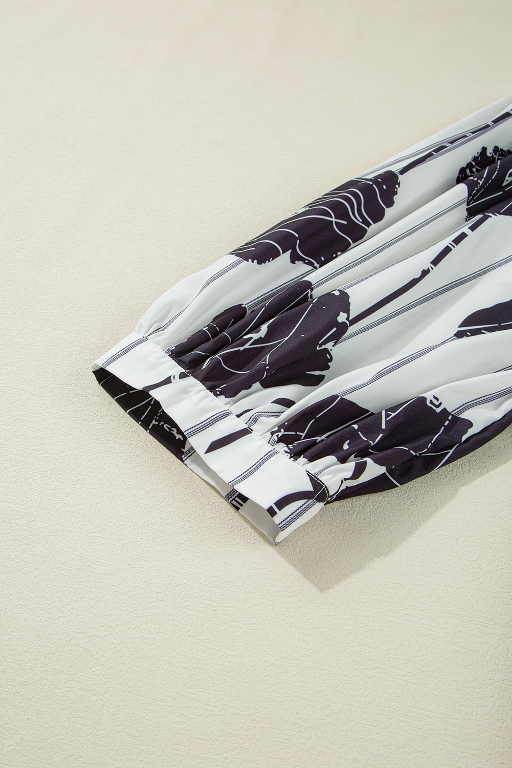 Black Leopard Patchwork Split Neck Ruffle Plus Size Dress