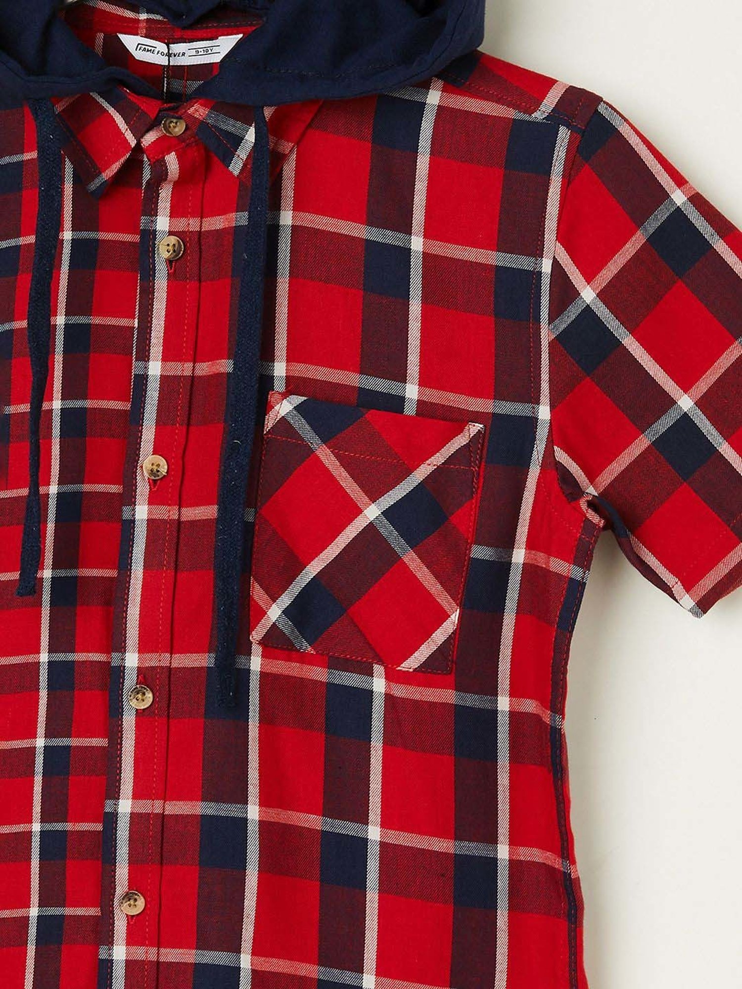 Fame Forever by Lifestyle Kids Red & Blue Cotton Chequered Shirt
