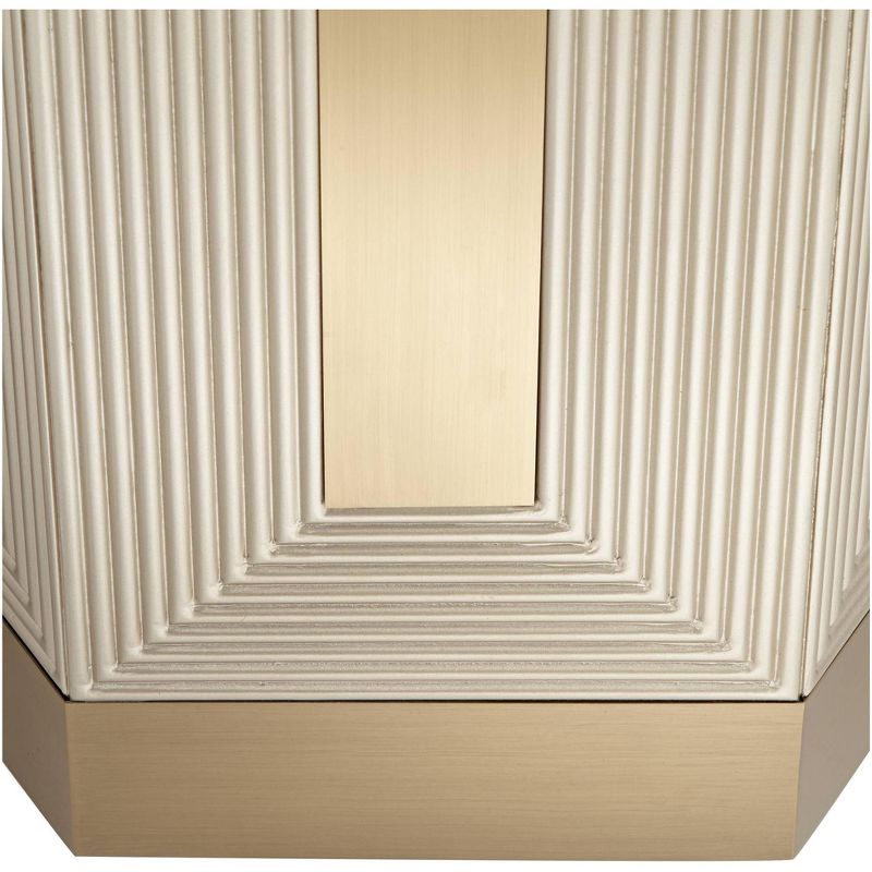 55 Downing Street Danika 24" Wide Mid-Century Champagne Silver Round Side Table