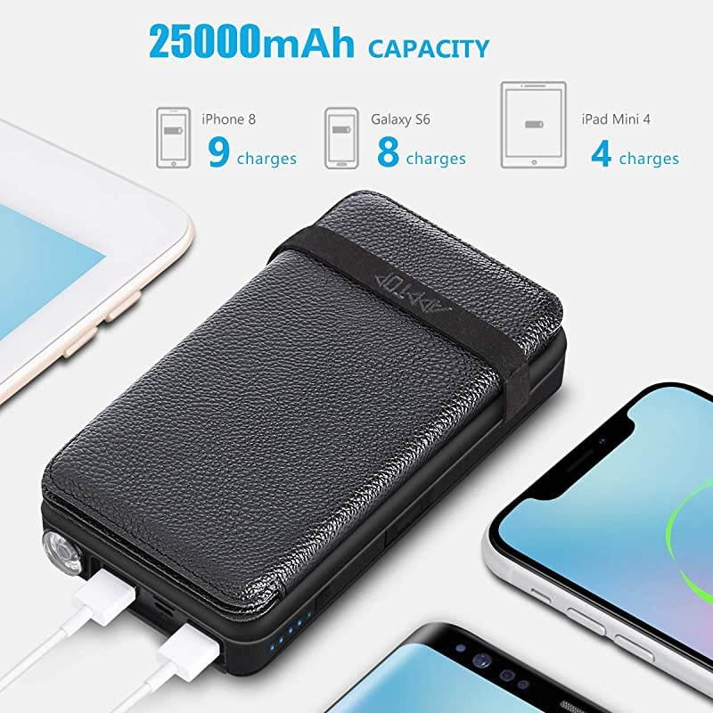 Solar Charger 25000mAh  Portable Solar Power Bank with TypeC Input for Smart Phones Ipad Laptop and Outdoor Waterproof