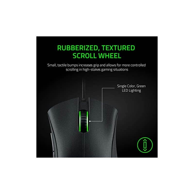 DeathAdder Essential Gaming Mouse: 6400 DPI Optical Sensor - 5 Programmable Buttons - Mechanical Switches - Rubber Side Grips - Classic Black