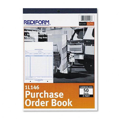 Rediform Purchase Order Book 8 1/2 x 11 Letter Two-Part Carbonless 50 Sets/Book