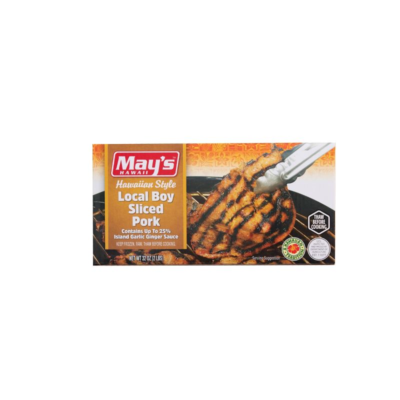 May's Hawaiian Style Local Boy Sliced Pork - Frozen - 32oz
