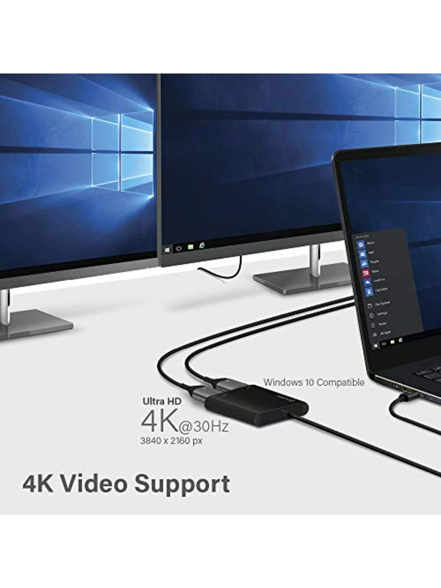 Alogic USB-C to Dual HDMI 2.0 Adapter (Black)