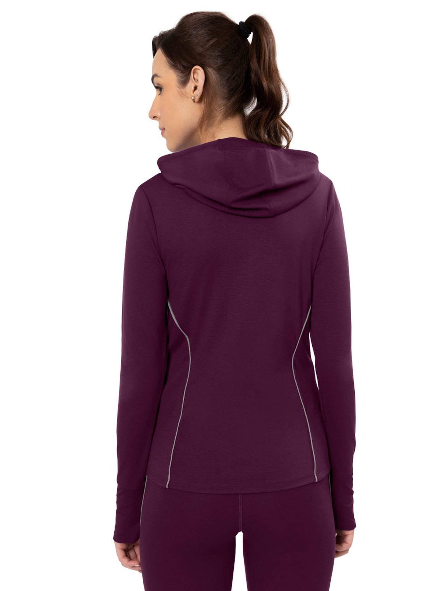 Amante Purple Hooded Sports Jacket