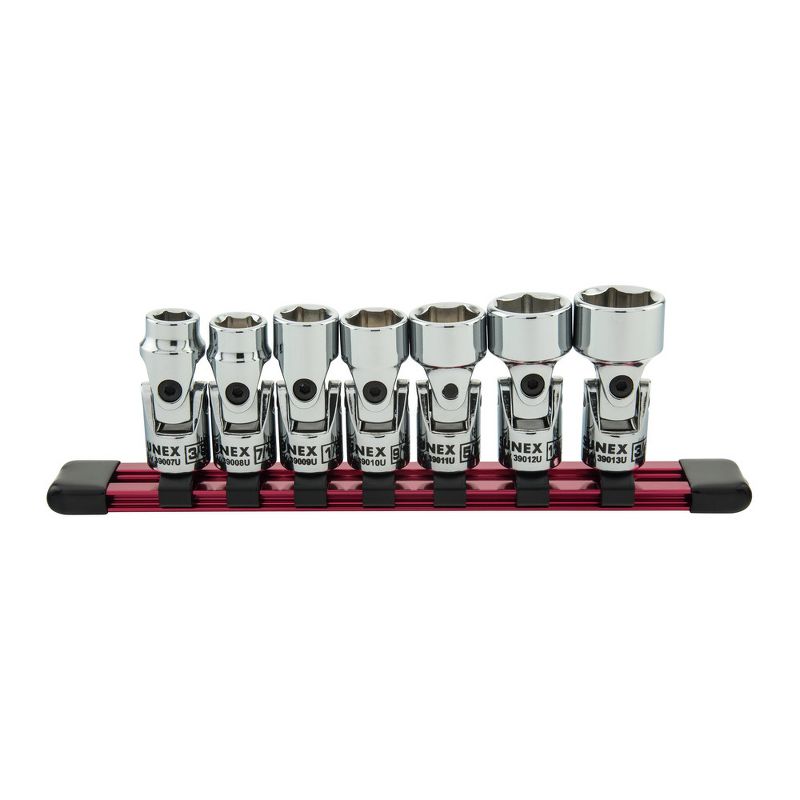 Sunex 39001U 7 Pc 3/8 in. Drive Universal Socket Set-SAE 6 Pt Rail