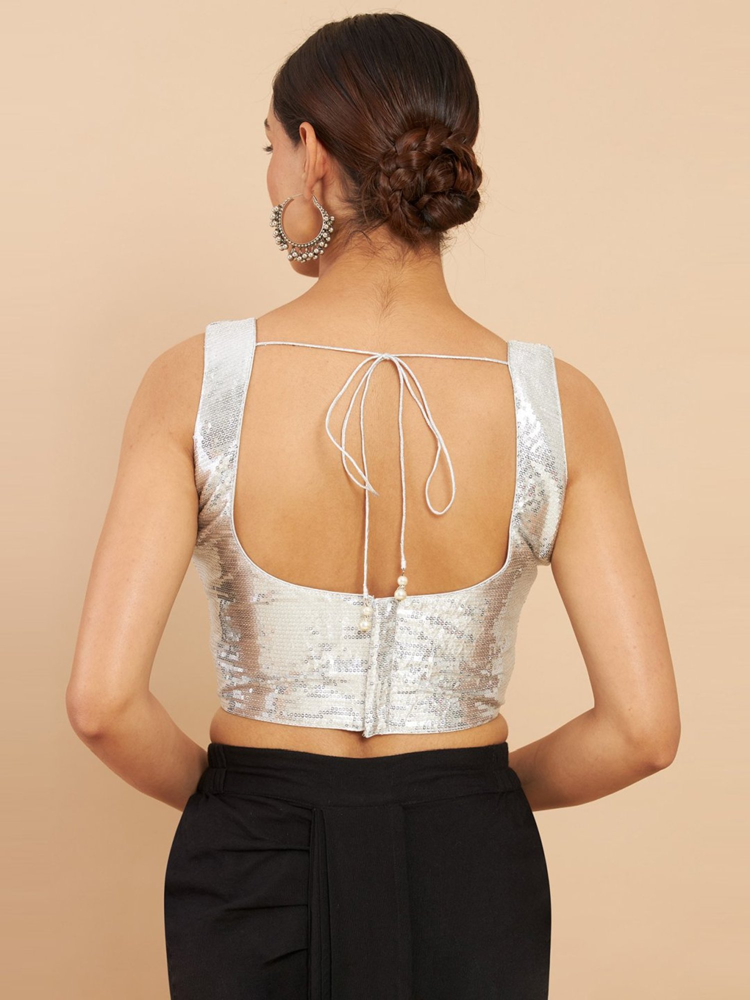 Soch Silver Embellished Readymade Blouse