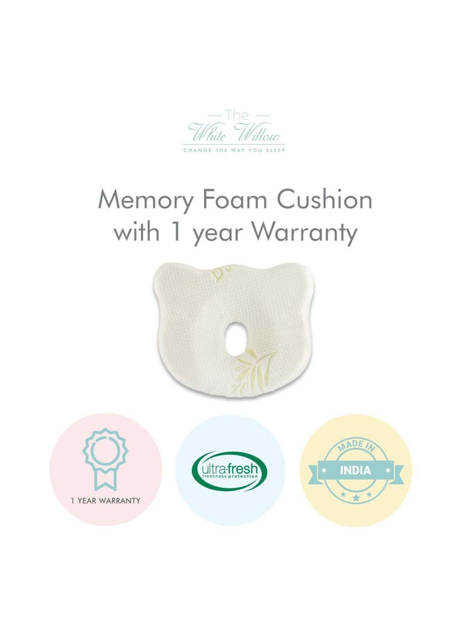 The White Willow White Infant Head Support Pillow - Set of 1