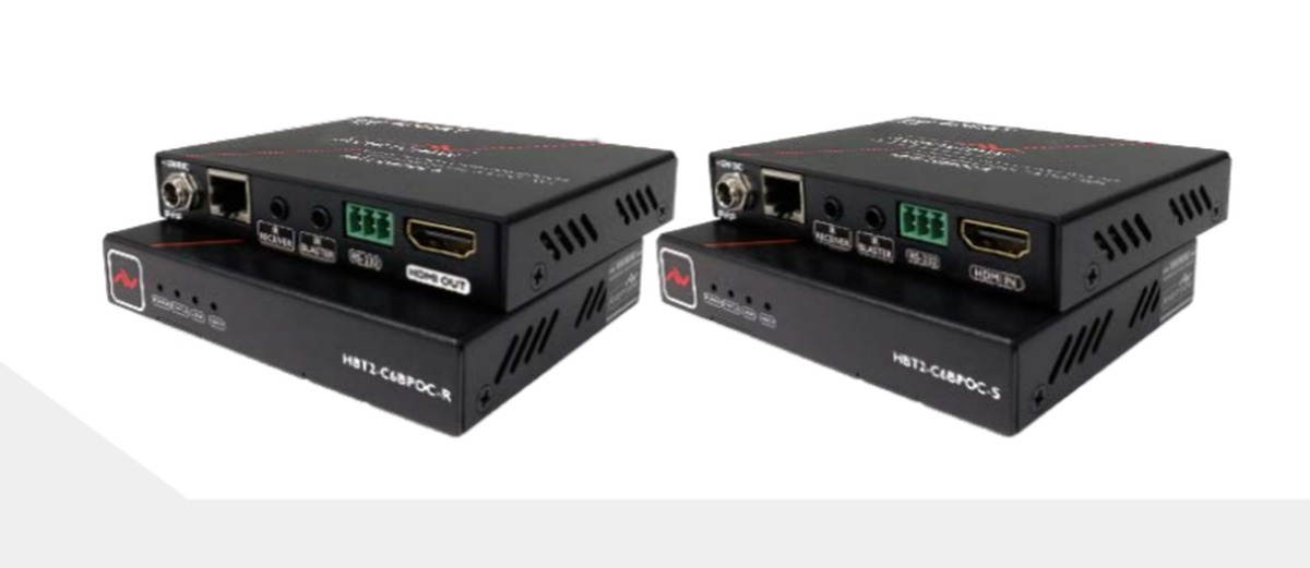 Avenview HBT2-C6BPOC-SET HDMI HDBaseT CAT5/6/7 Extender (Transmitter/Receiver)Set with IR/RS-232/PoC