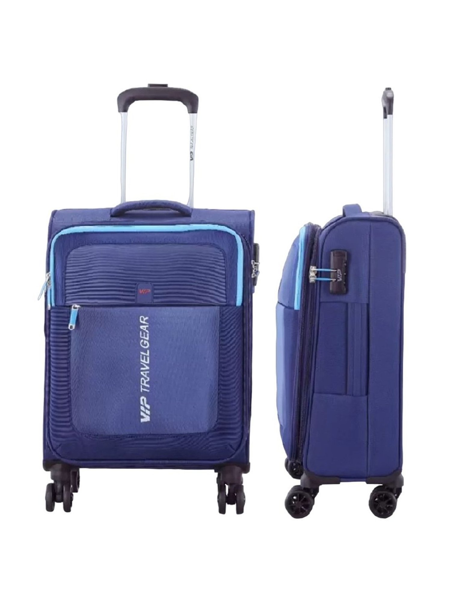 VIP Suprema Blue Solid Soft Cabin Trolley Bag - 24 cm