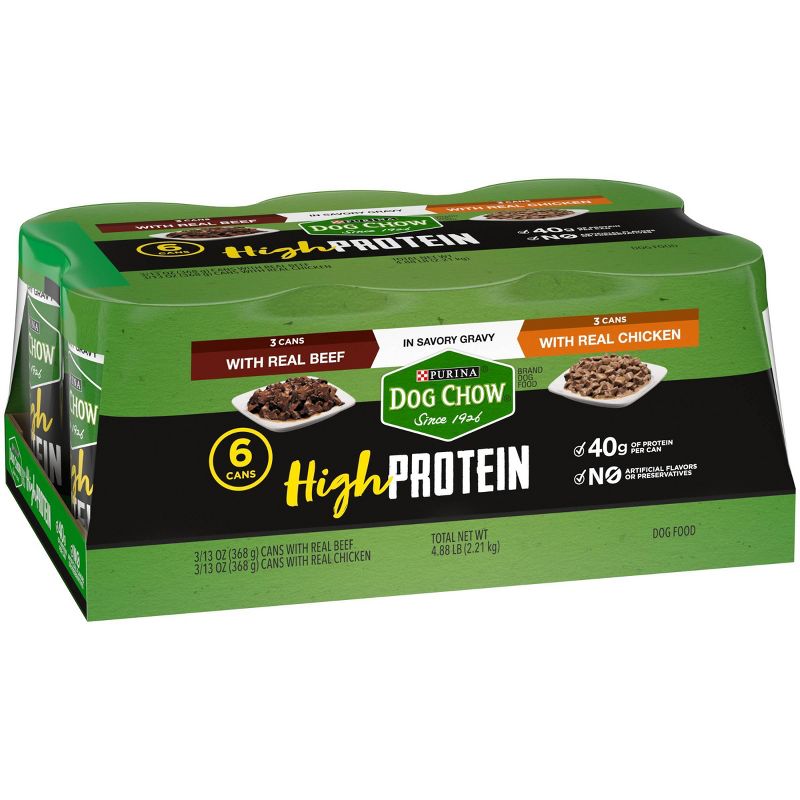 Purina Dog Chow High Protein In Savory Gravy Beef & Chicken Wet Dog Food - 13oz/6ct Variety Pack