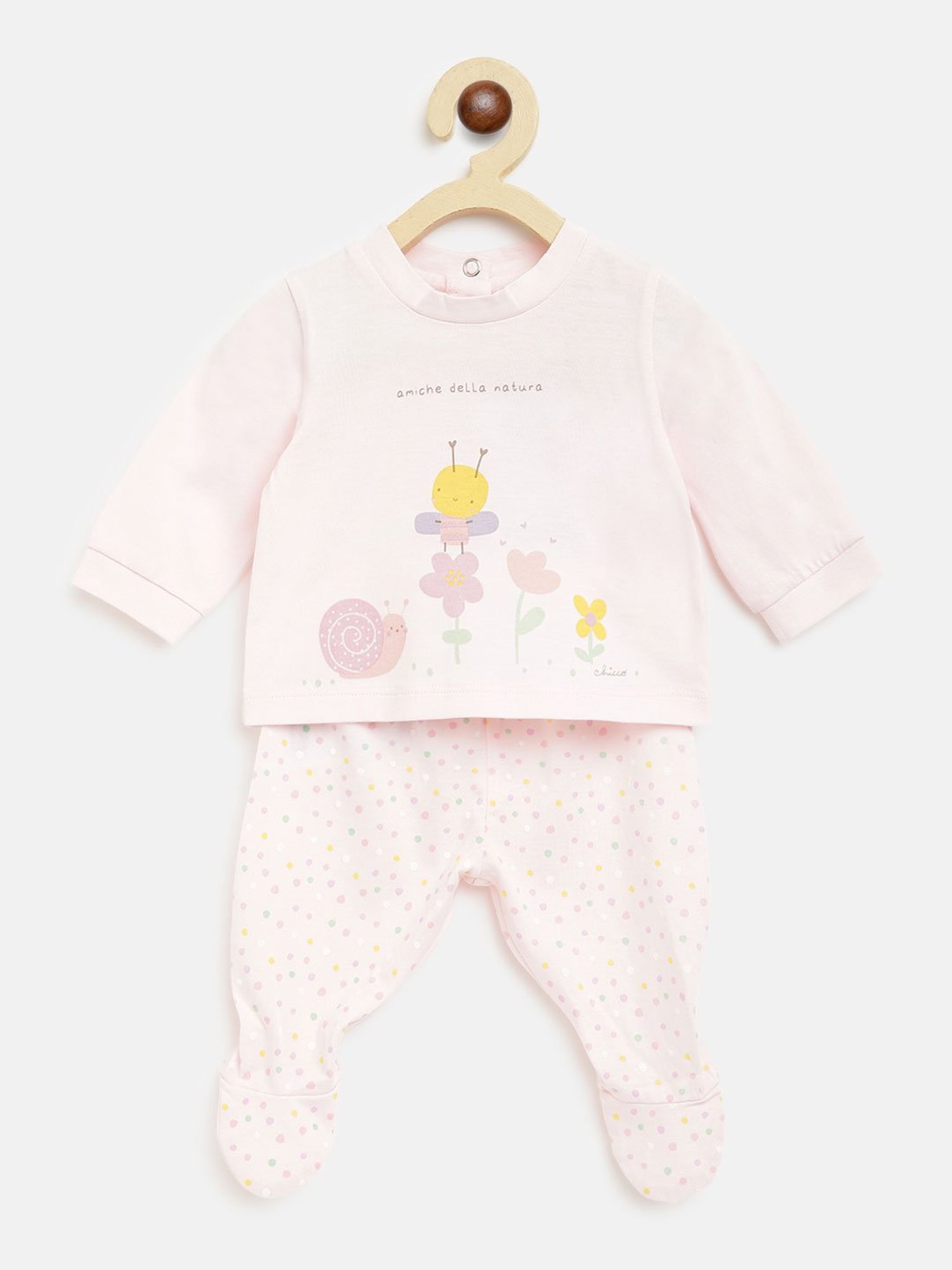 Chicco Kids Light Pink Printed T-Shirt with Pants