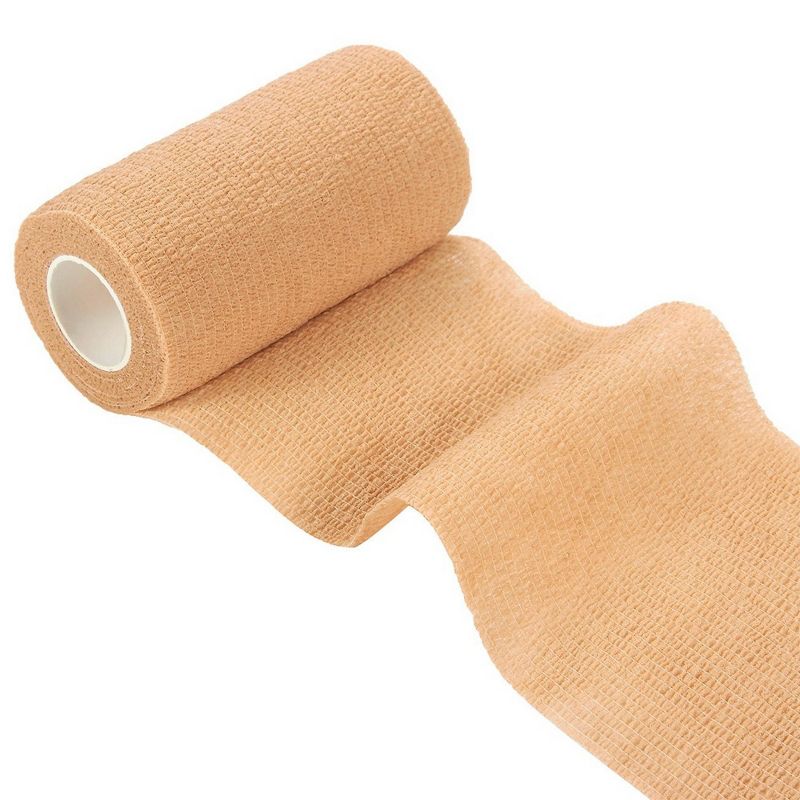 Juvale 6 Pack Self Adhesive Bandage Wraps, Cohesive Tape, Tan Brown, 4 In x 5 Yard