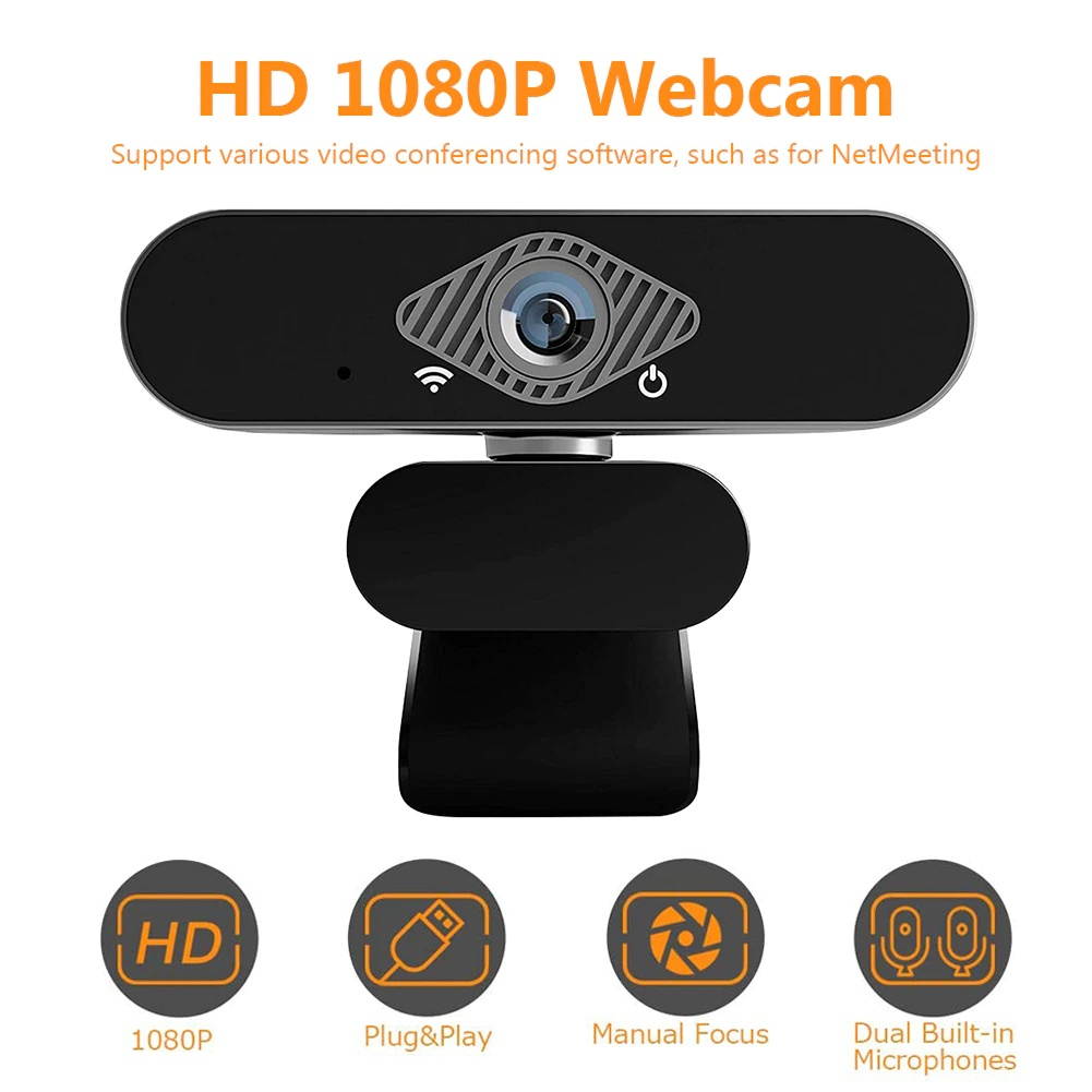 Office Caring Webcam 1920x1080P Web Camera USB Plug n Play HD Camcorder Computer Supplies for PC Computer Laptop