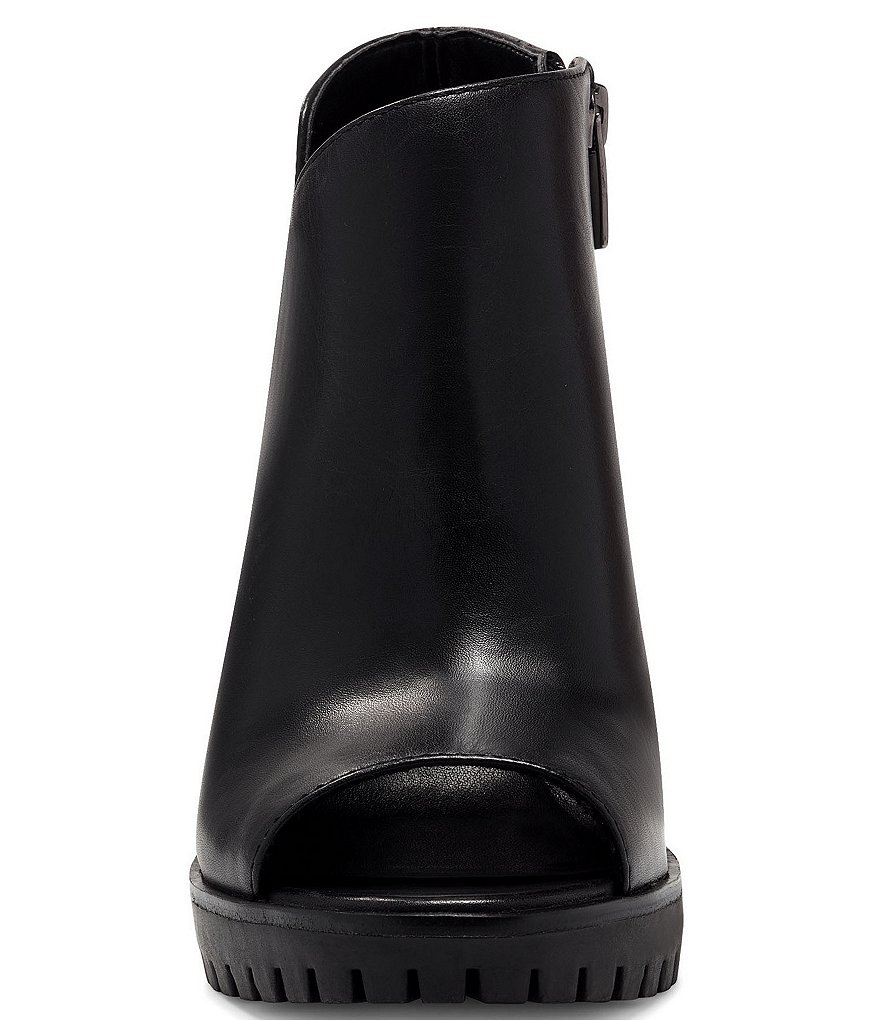 Vince Camuto Hevana Leather Block Heel Peep Toe Booties