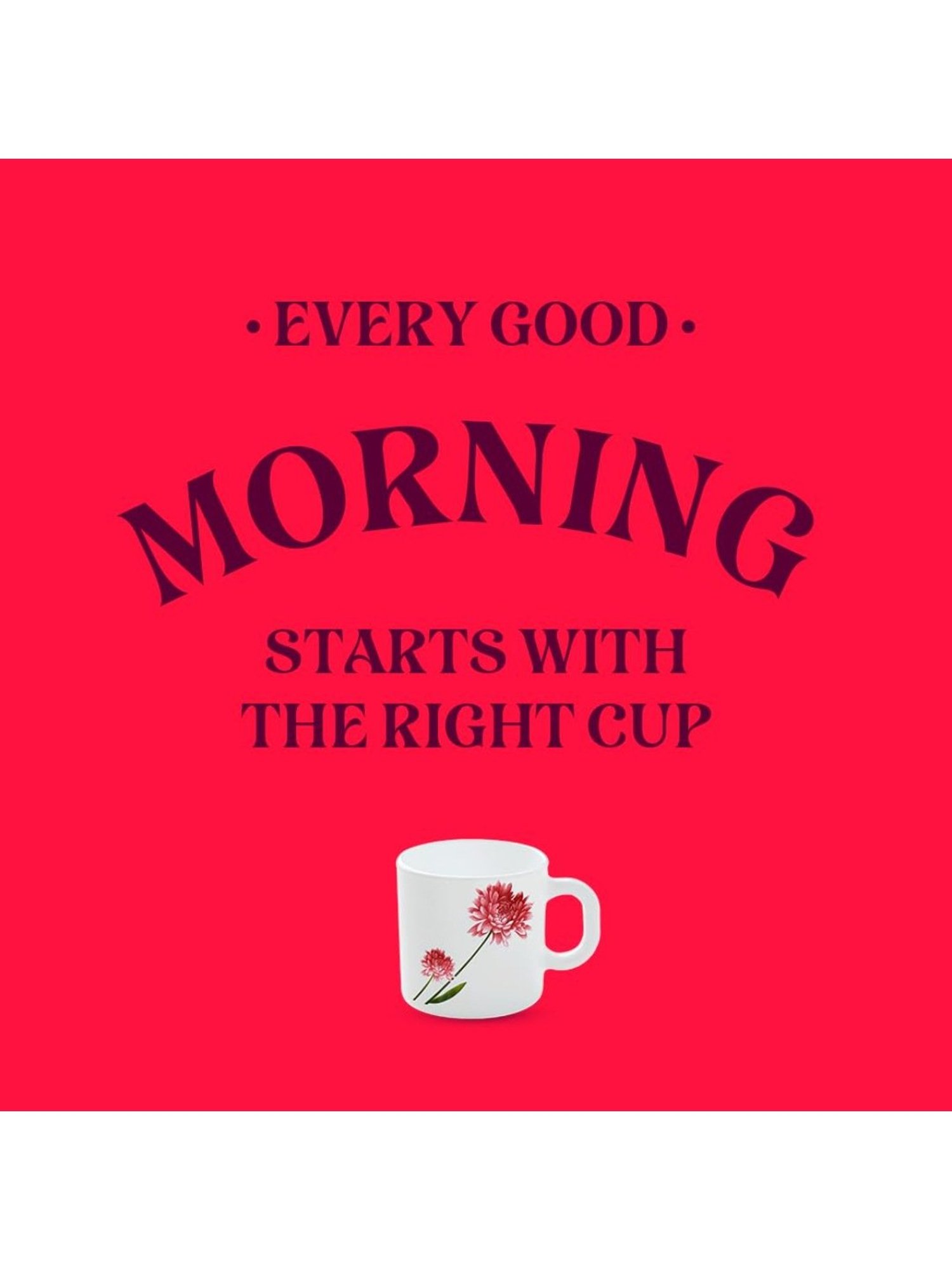 Larah by Borosil White Ceramic Tea & Coffee Mug - Set fo 6 100ml