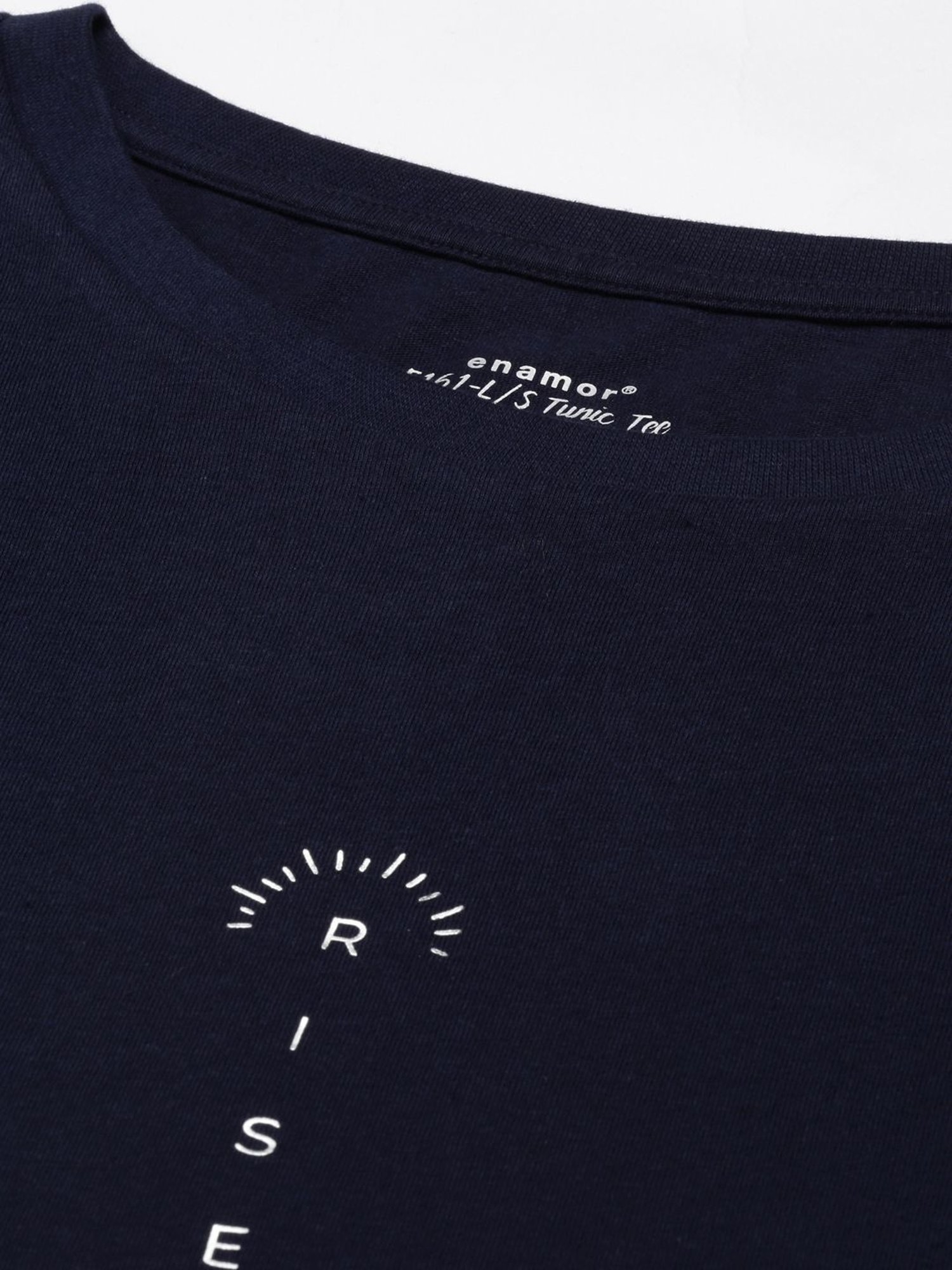 Enamor Blue Cotton Graphic Print Sleep Tee