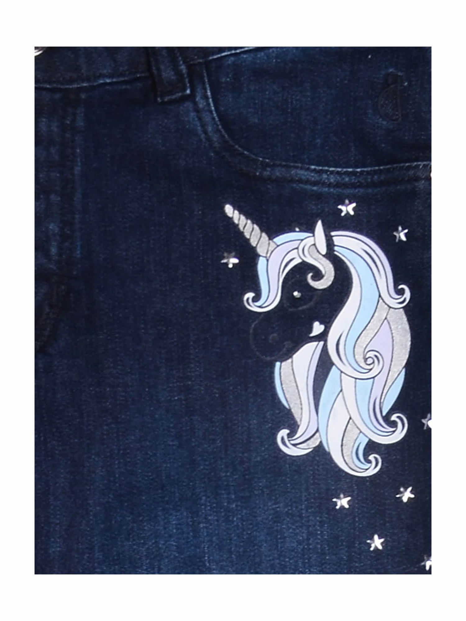 Gini & Jony Girls Navy Printed Jeans