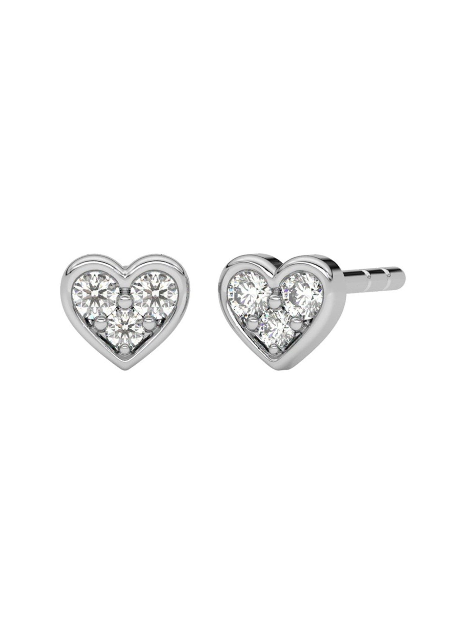 Clara 92.5 Sterling Silver Minimal Daily Wear Heart Stud Earrings for Kids Girls
