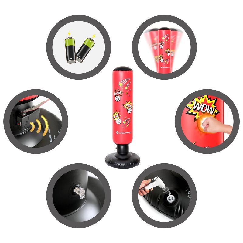 Sportcraft Electronic Inflatable Punching Tower Bag