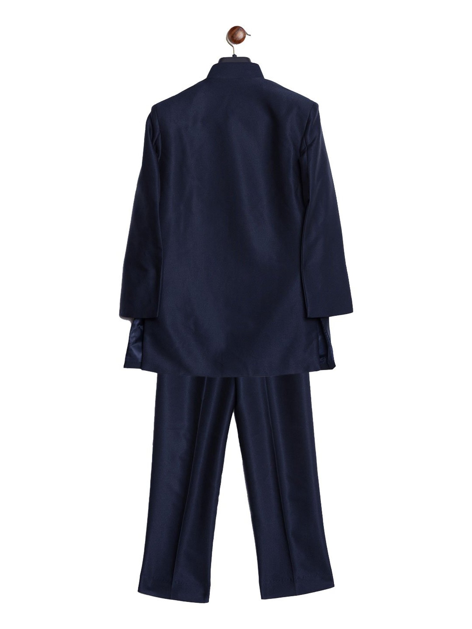 Blue Giraffe Kids Navy Solid Blazer With Trousers