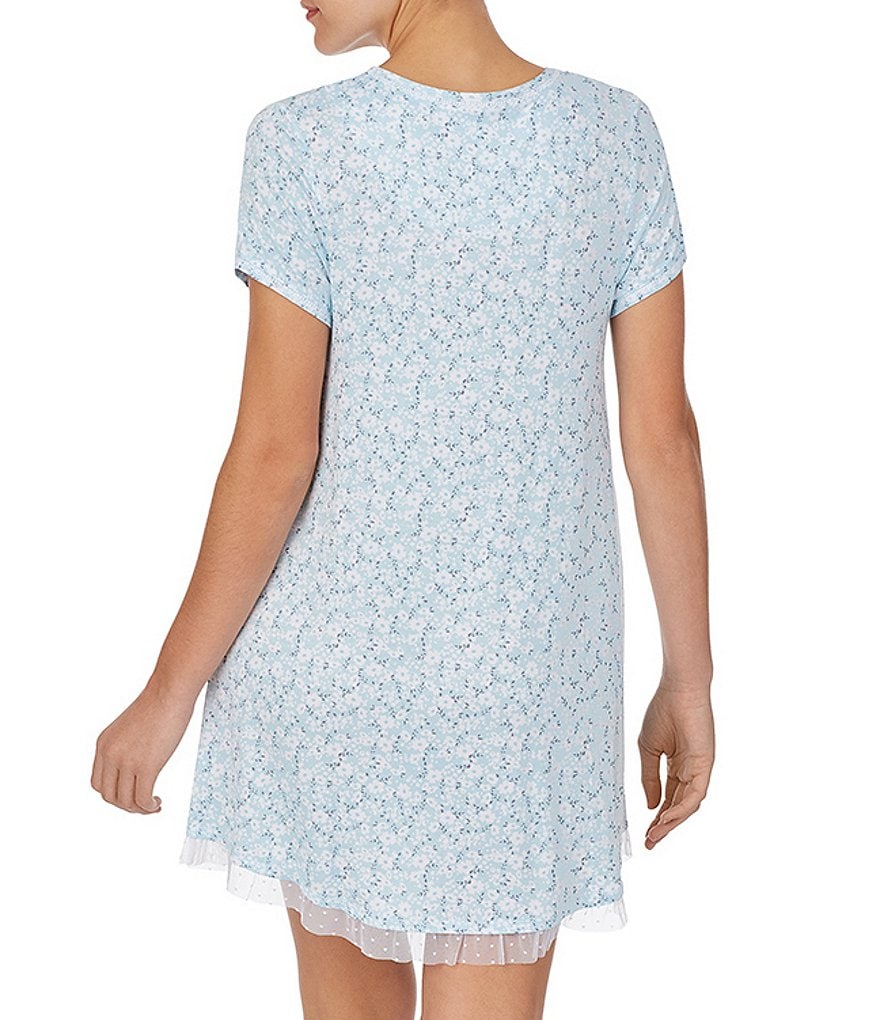 Kensie Floral Print Jersey Knit Sleepshirt