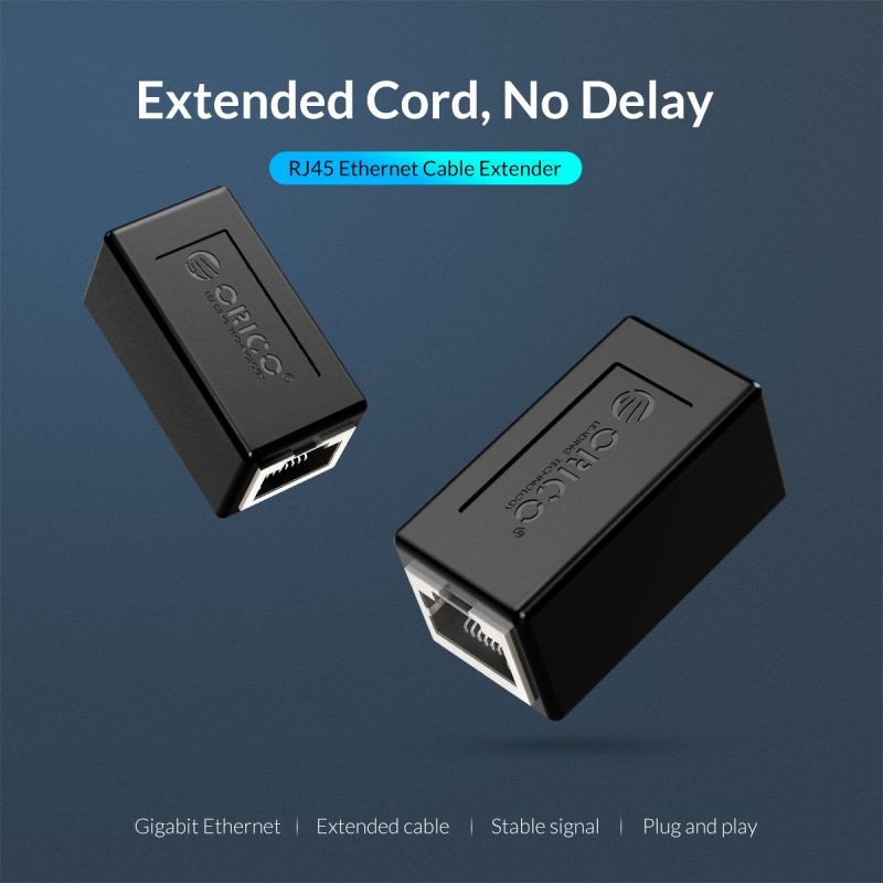 ORICO RJ45 Gigabit Network Adapter RJ45 Coupler ethernet Cable Coupler LAN Connector Up to 1000M, female to female
