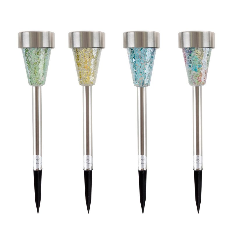 Solar Outdoor LED Light Mosaic Pillar Path and Walkway Lights  Pure Garden