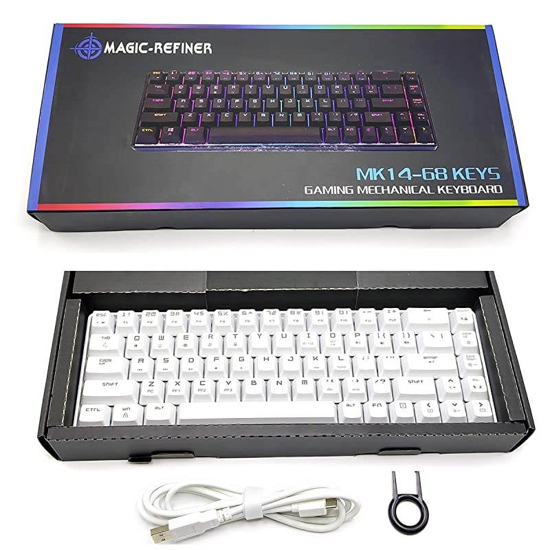 60% Mechanical Keyboard, RGB LED Backlit Wired Gaming Keyboard, Ergonomic, for PC/Mac Gamer, Typist