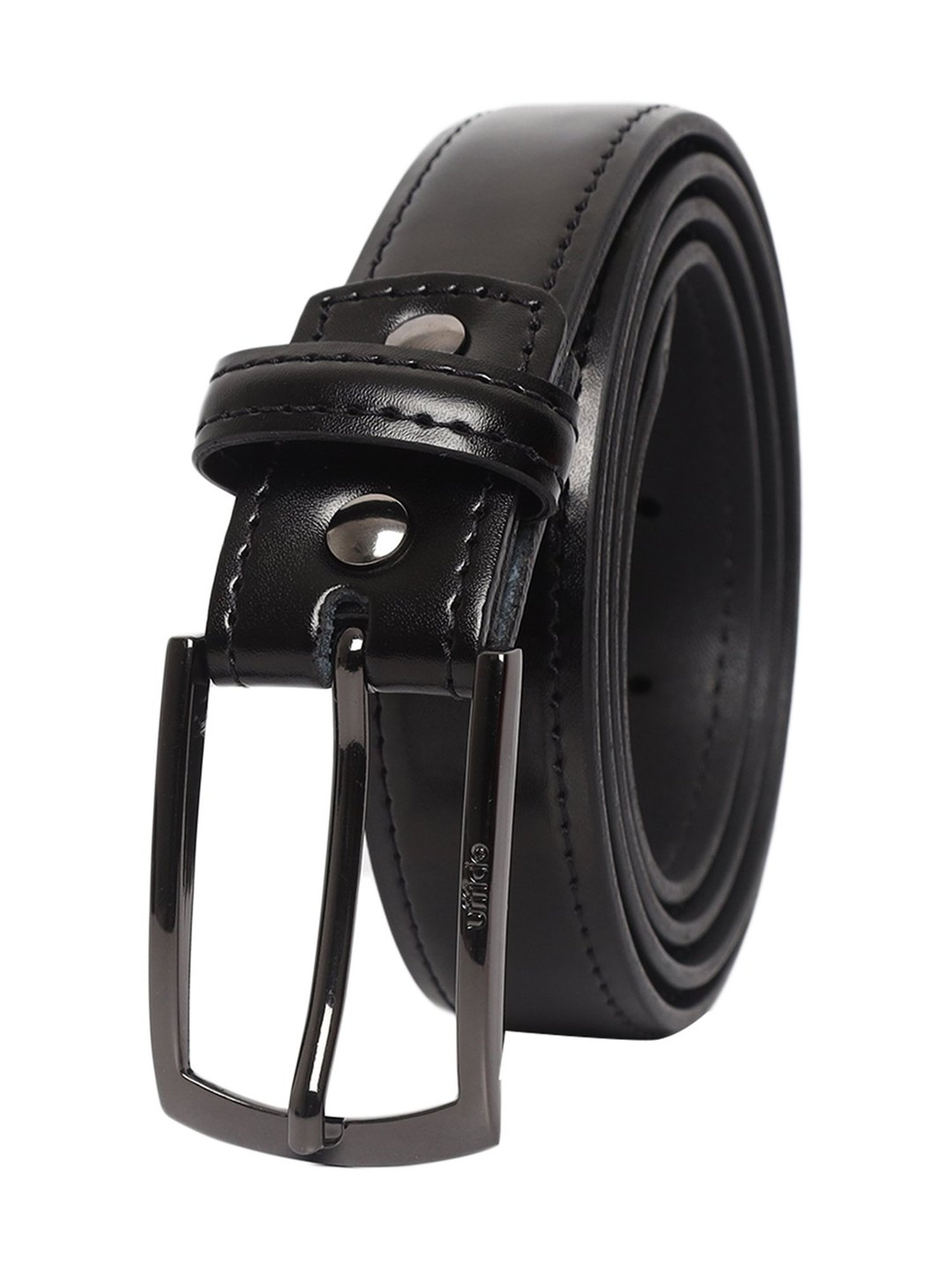 BULCHEE Black Leather Formal Belt for Men