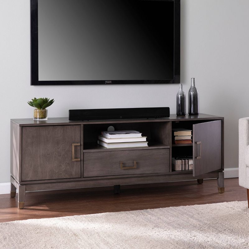 Harend Media Stand with Storage Gray - Aiden Lane