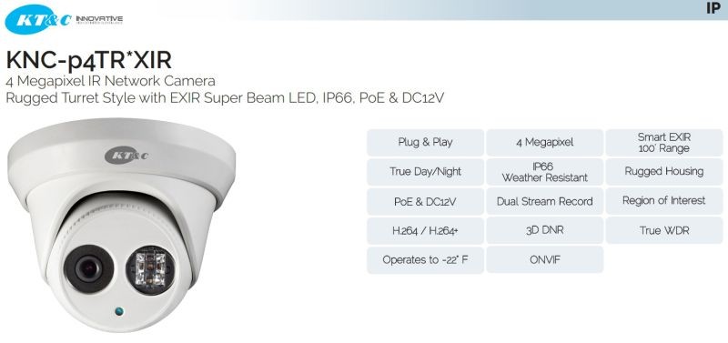 KT&C OMNI-IP 4 Megapixel Network Camera - Color