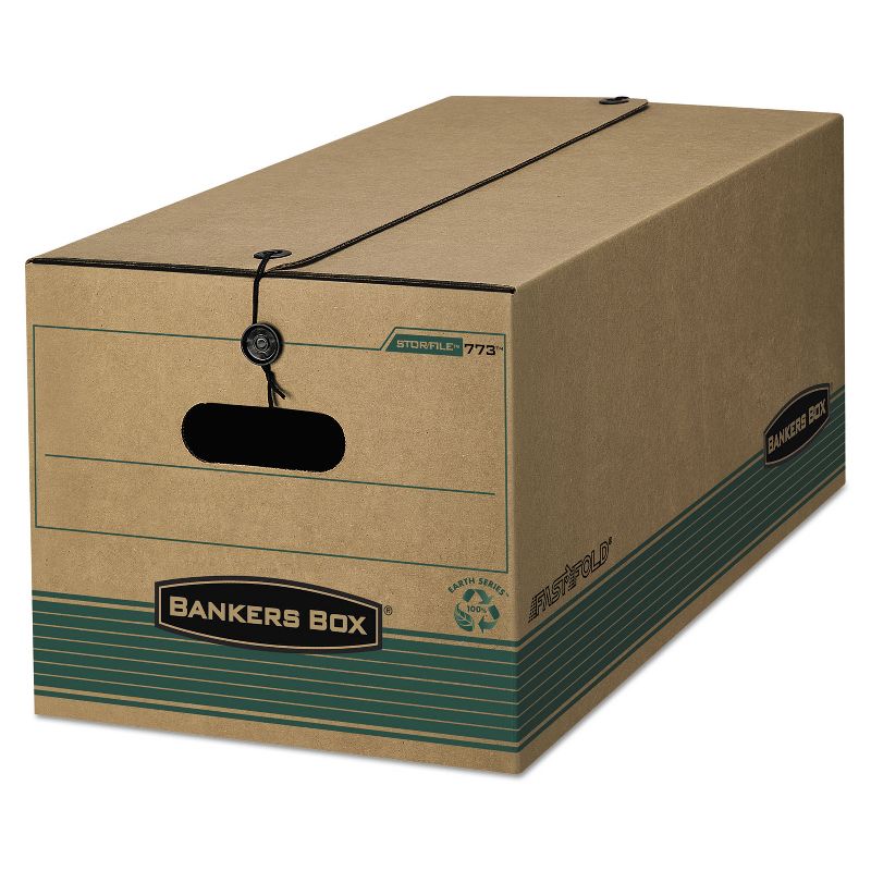 Bankers Box STOR/FILE Extra Strength Storage Box Letter String/Button Kraft/Green 12/CT 00773