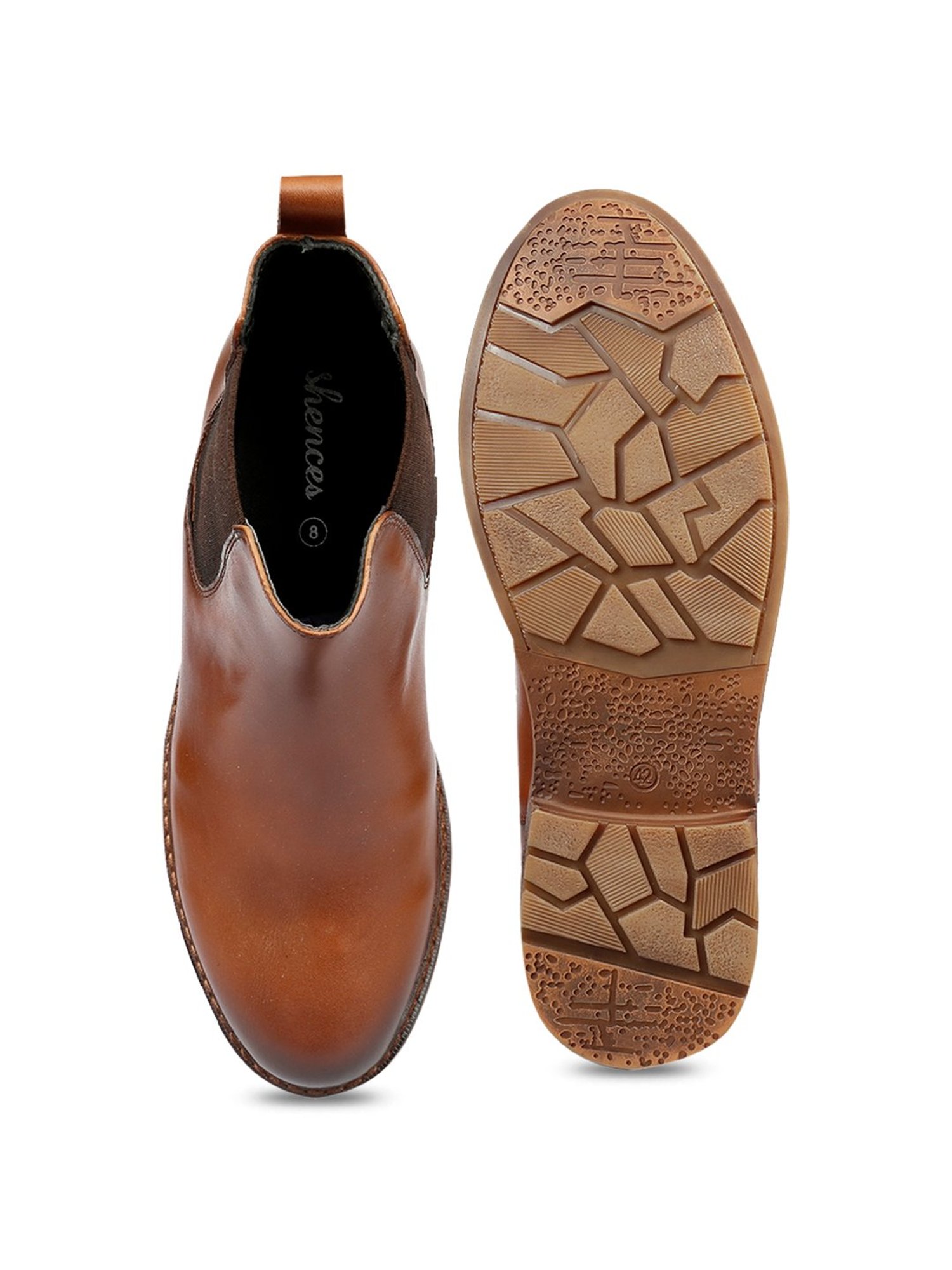 Shences Tan Chelsea Boots