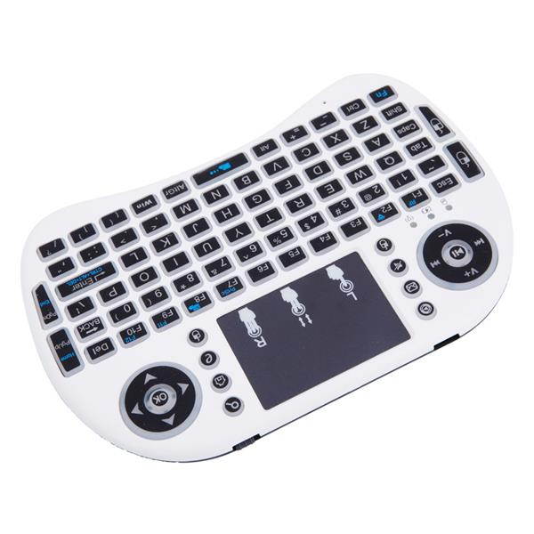 Mini Wireless Keyboard with TouchPad - USB Backlit Keyboard, JUNWER QWERTY Keyboard for Computer/Laptop/Tablets/TV/Xbox/ PS3, white