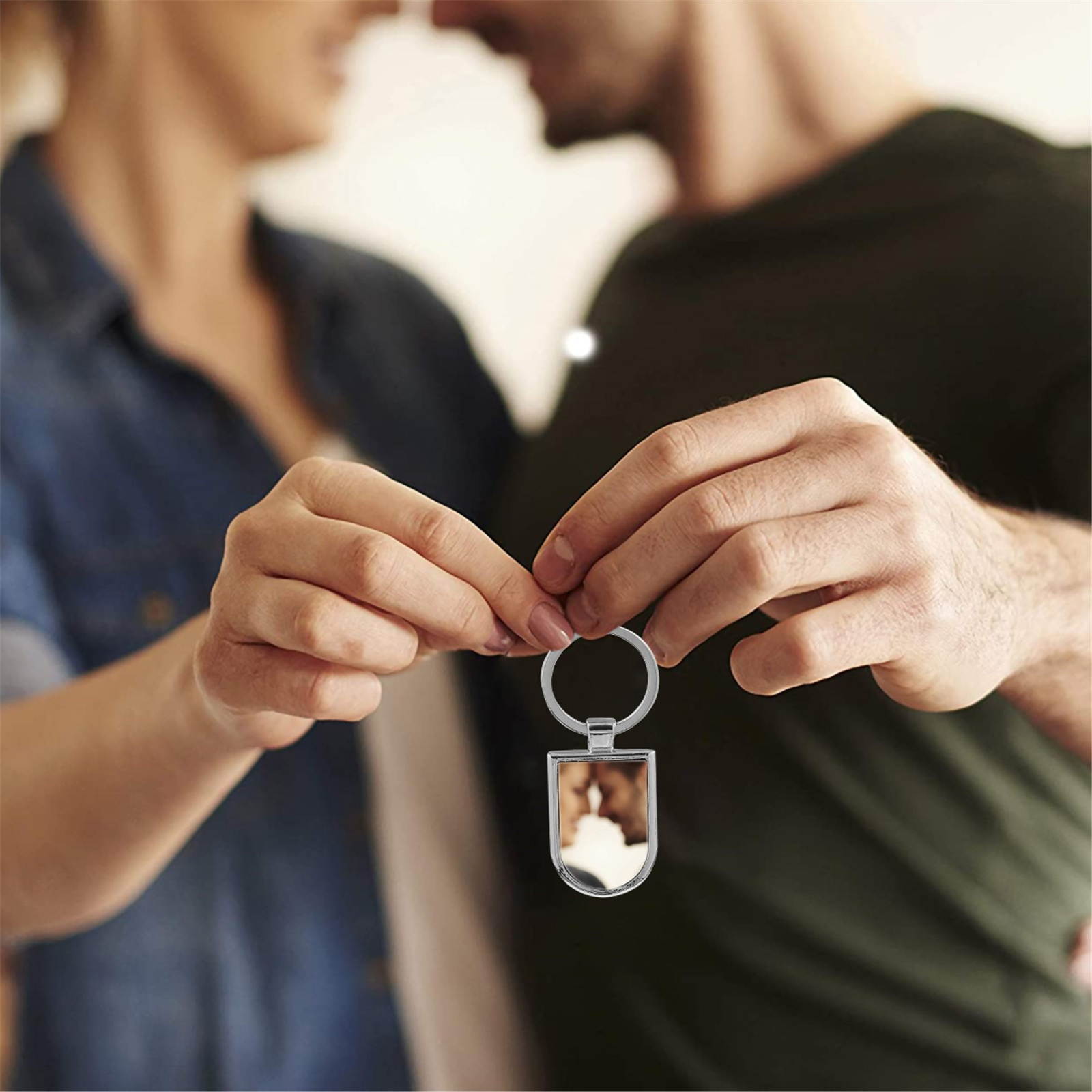 5pcs Sublimation Keychain DIY Key Ring Blank Key Chain Metal Key Ring Ornament