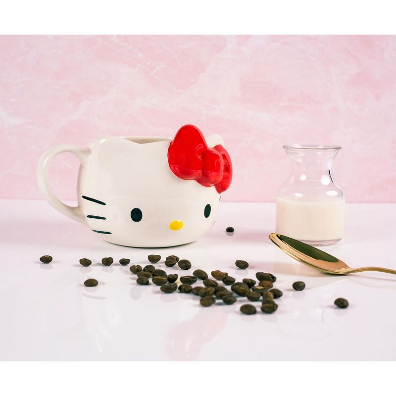 Silver Buffalo Hello Kitty Ceramic 3D Molded Mug | Holds 22 Ounces