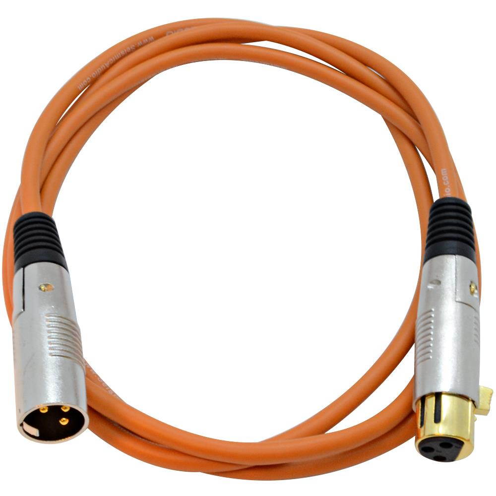 Seismic Audio - SAPGX-6Orange-6Pack - 6 Pack of 6 Foot Gold Plated Orange XLR Mic Microphone Patch Cable Cord Balanced