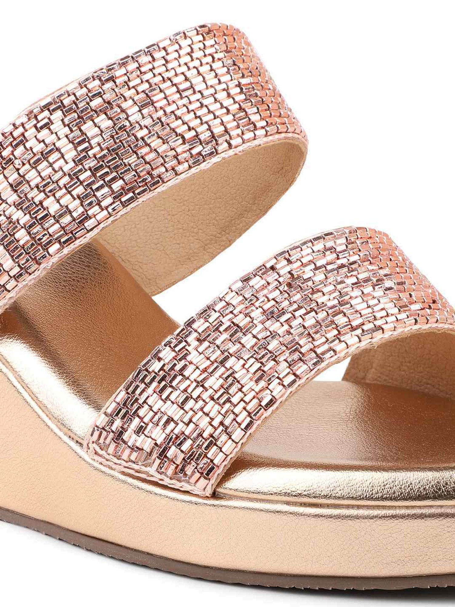 Inc.5 Women's Rose Gold Ethnic Wedges