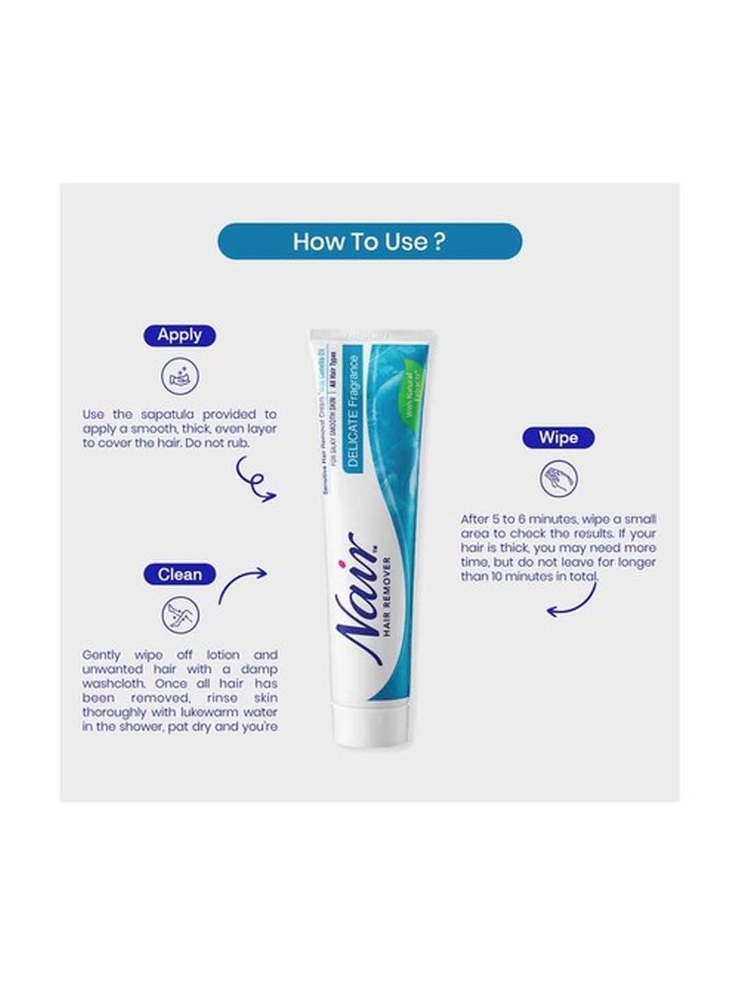 NAIR Hair Remover Sensitive Hair Removal Cream - Delicate Fragrance - 110 gm