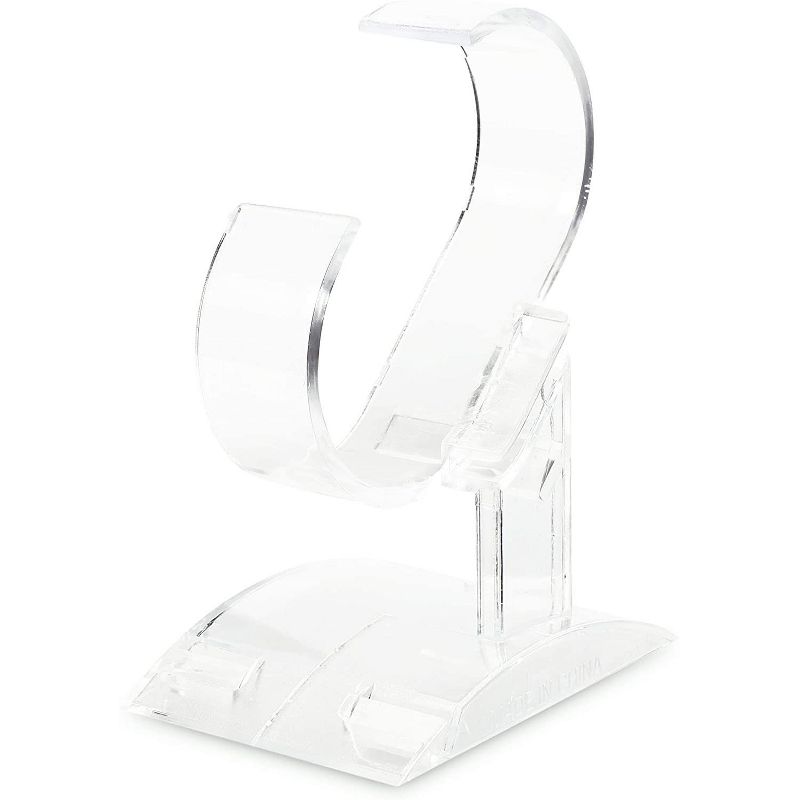 24-Pack Watch Jewelry Bracelet Wrist Display Stands Holder Rack Showcase, Clear Plastic 3.7" Tall