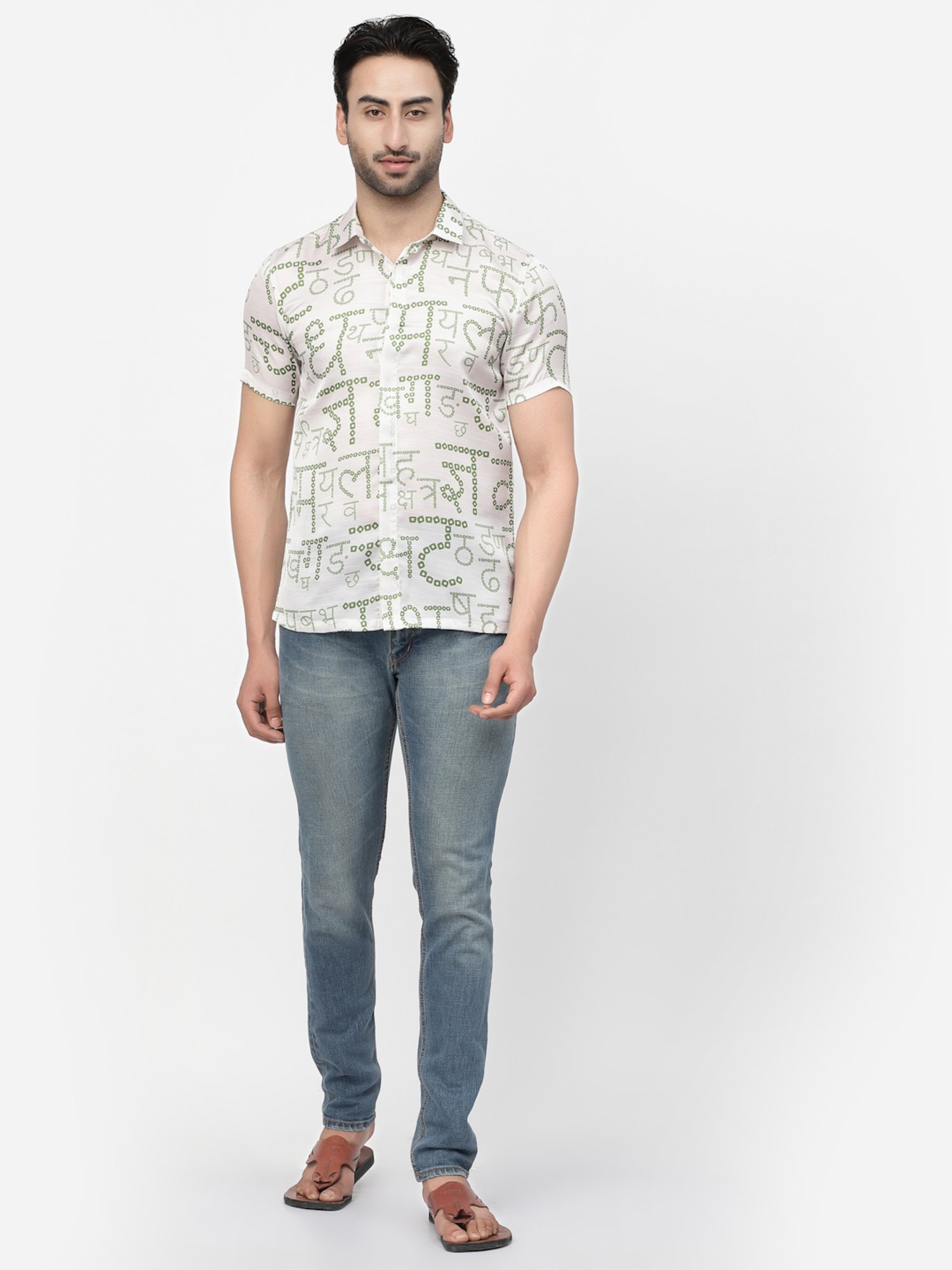 Lela White Regular Fit Printed Shirt