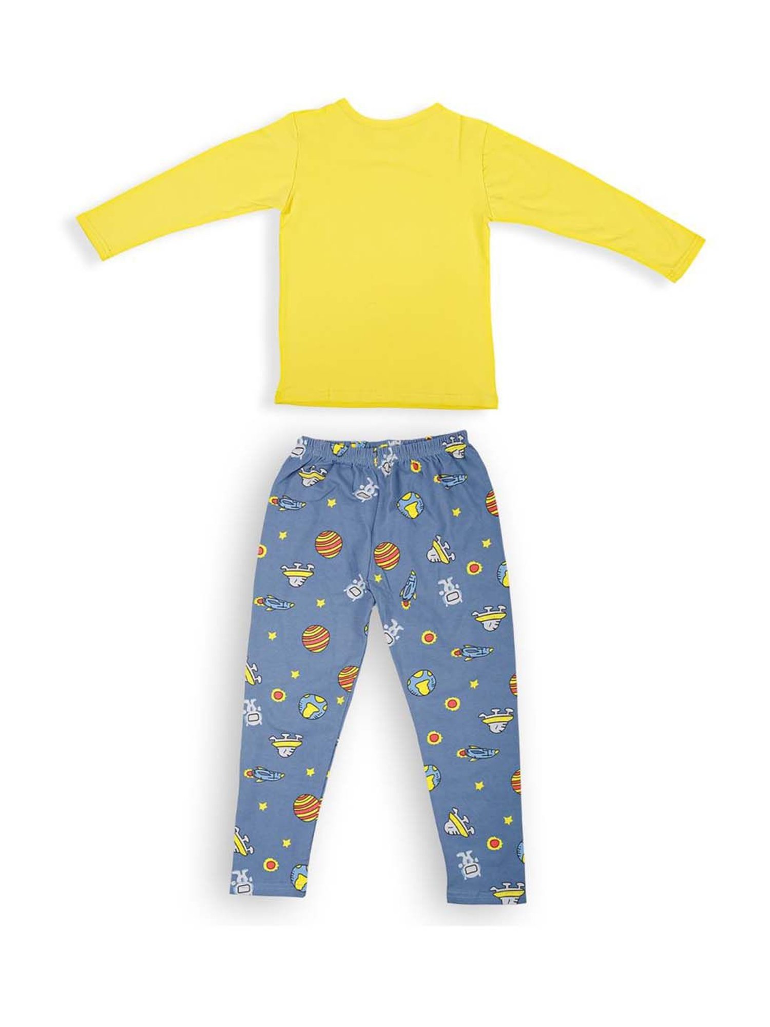 Baby Moo Kids Yellow Cotton T-Shirt & Pyjama