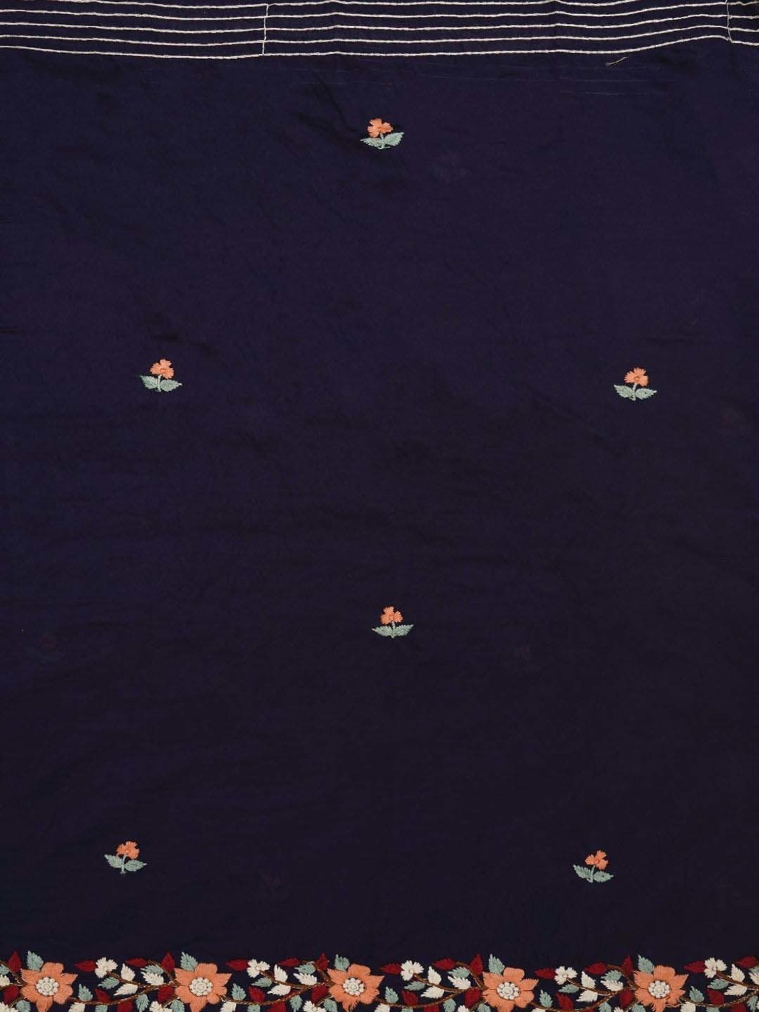 Jaipur Kurti Navy Embroidered Unstitched Dress Material